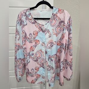 SHEIN WOMEN'S FLORAL BUTTON DOWN TOP SIZE XL